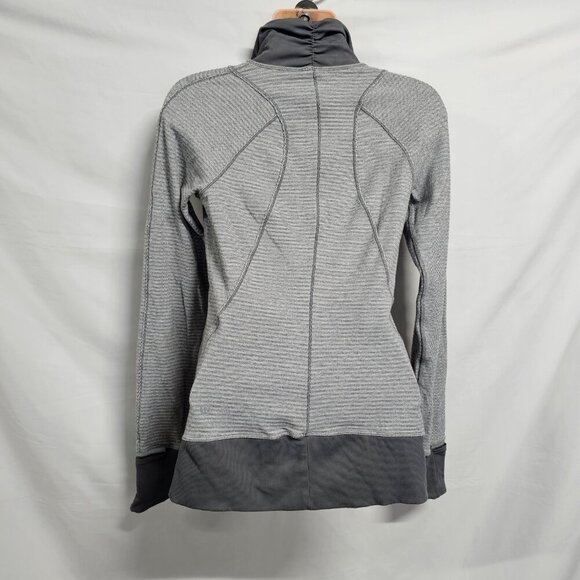 Lululemon Define 1/4 Zip Jacket Women Size 4 Gray Striped - Picture 6 of 14
